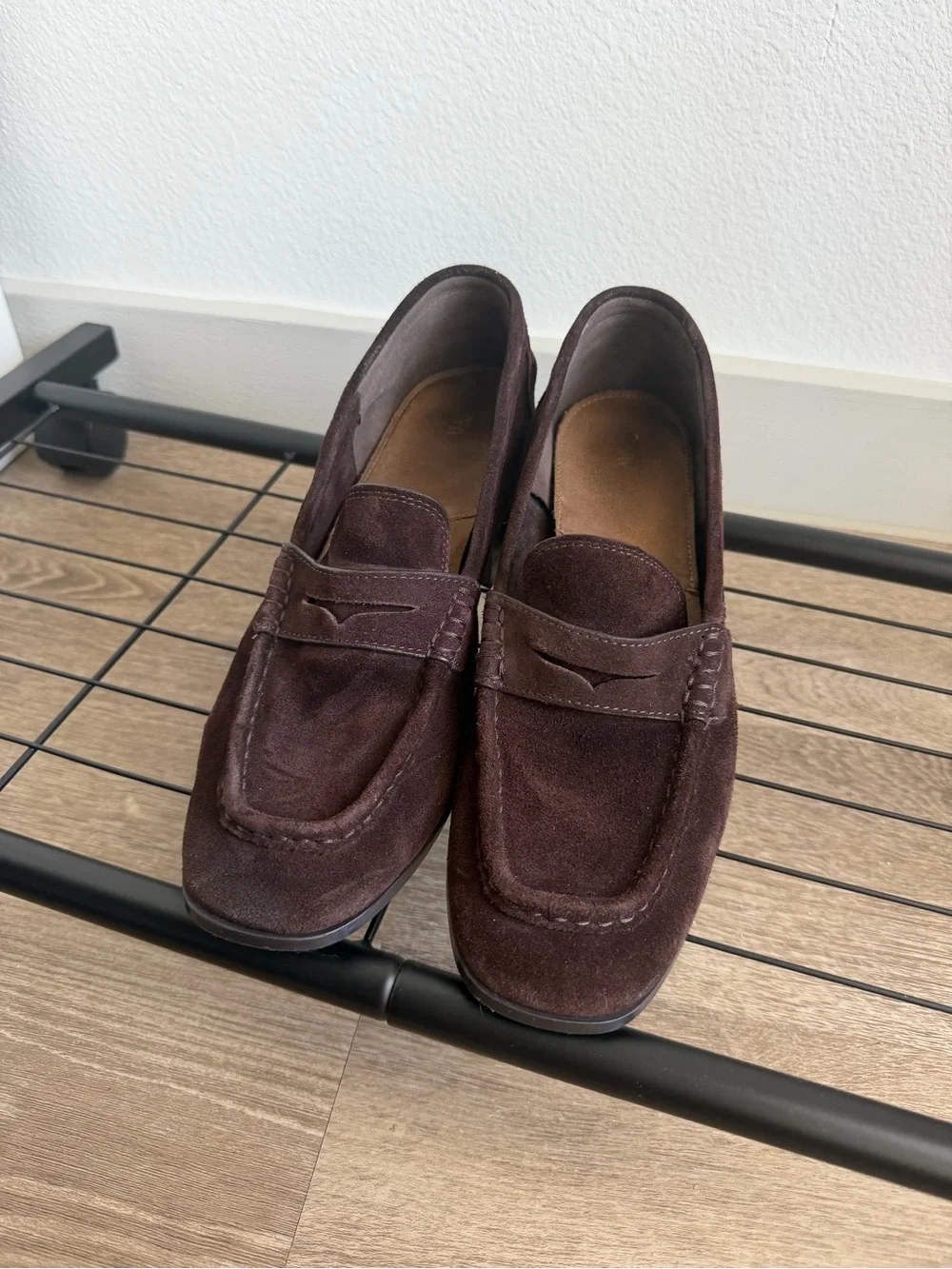 ZARA Brown Suede Penny Loafers Block Heel Women’s EU 40 US 9 Excellent